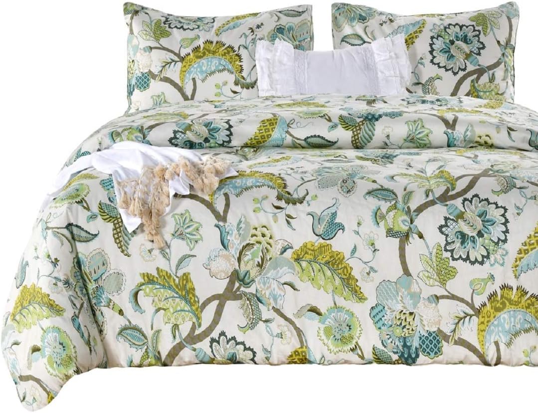 SexyTown Botanical Comforter Set,100 Cotton Bedding with