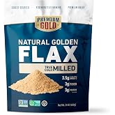 Premium Gold Whole Milled Flaxseed 24 oz, Gluten-Free, Non-GMO, Kosher, Fine Milled Flaxseed, High Fiber, Source of Omega-3, Plant-Based Protein, Ideal for Beverages, Baking &amp; Topping