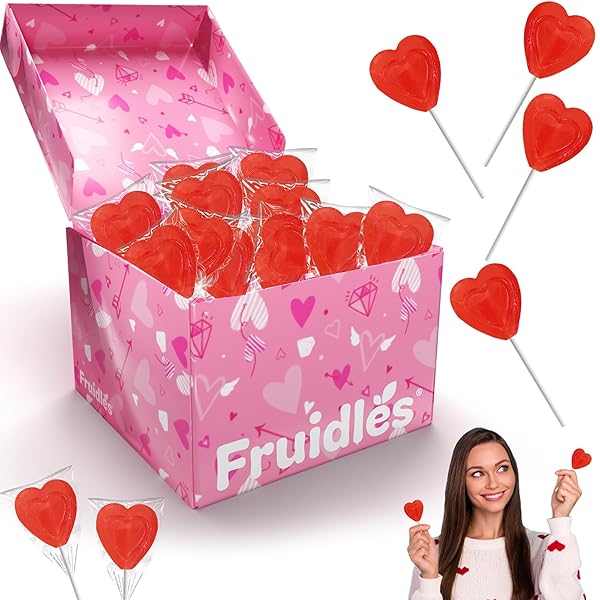 VALENTINES DAY LOLLIPOPS RED DOUBLE HEART SHAPED CHERRY FLAVORED, INDIVIDUALLY WRAPPED (120-PACK)