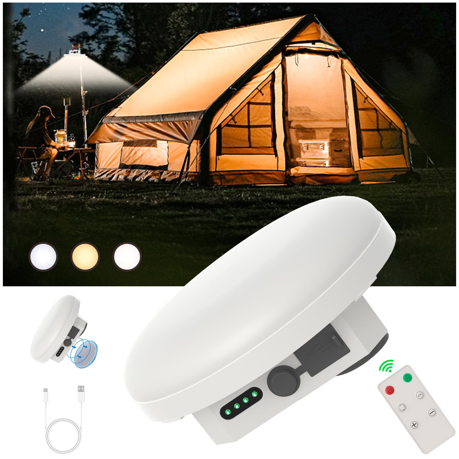Camping Tent Light LED Rechargeable Portable