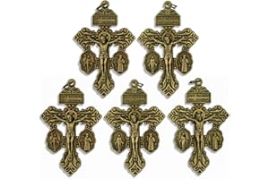 Venerare Deluxe Catholic Pardon Cross - Pack of 5 (Brass)