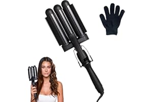 MERMADE HAIR Mermade PRO Hair Waver 1.25" - 3 Barrel Curling Iron 1 1/4 Inch, Ceramic Barrel Waver for Thick, Thin, Long, or Short Hair - 1.25", Black