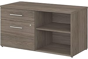 Bush Business Furniture Office 500 Low Storage Cabinet, Modern Hickory