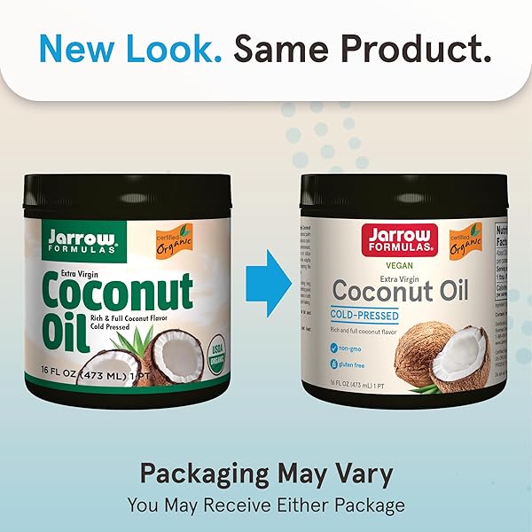 JARROW FORMULAS 100% ORGANIC COCONUT OIL, SUPPORTS CARDIOVASCULAR HEALTH, EXTRA VIRGIN, 16 OUNCE