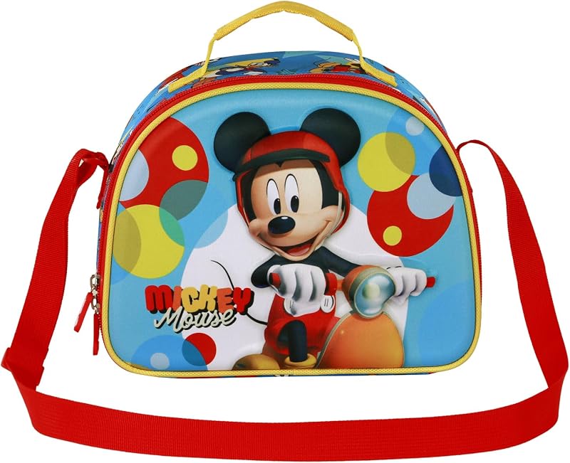 , Bolsa Portamerienda 3D Unisex Kids, Azul Mickey Mouse, One size