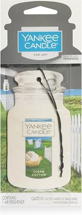 Yankee Candle Car Jar Scented Air Freshener Clean Cotton 3 Count view 4