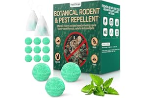 PESTXDROPS Rodent Mouse Repellent 14 pcs, Peppermint Oil Moth Balls for Mice Rats Deterrent, Natural Pest Control Mothballs for Rodents, Squirrels, Skunk, Mole, Gopher, Pets Safe, Indoor and Outdoor Use