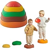 Almast Kids Balance Stepping Stones for Kids – Pack of 5 | Rainbow Color Obstacle Set | Non-Slip Indoor Climbing & Jumping Activity Toy for Ages 3+