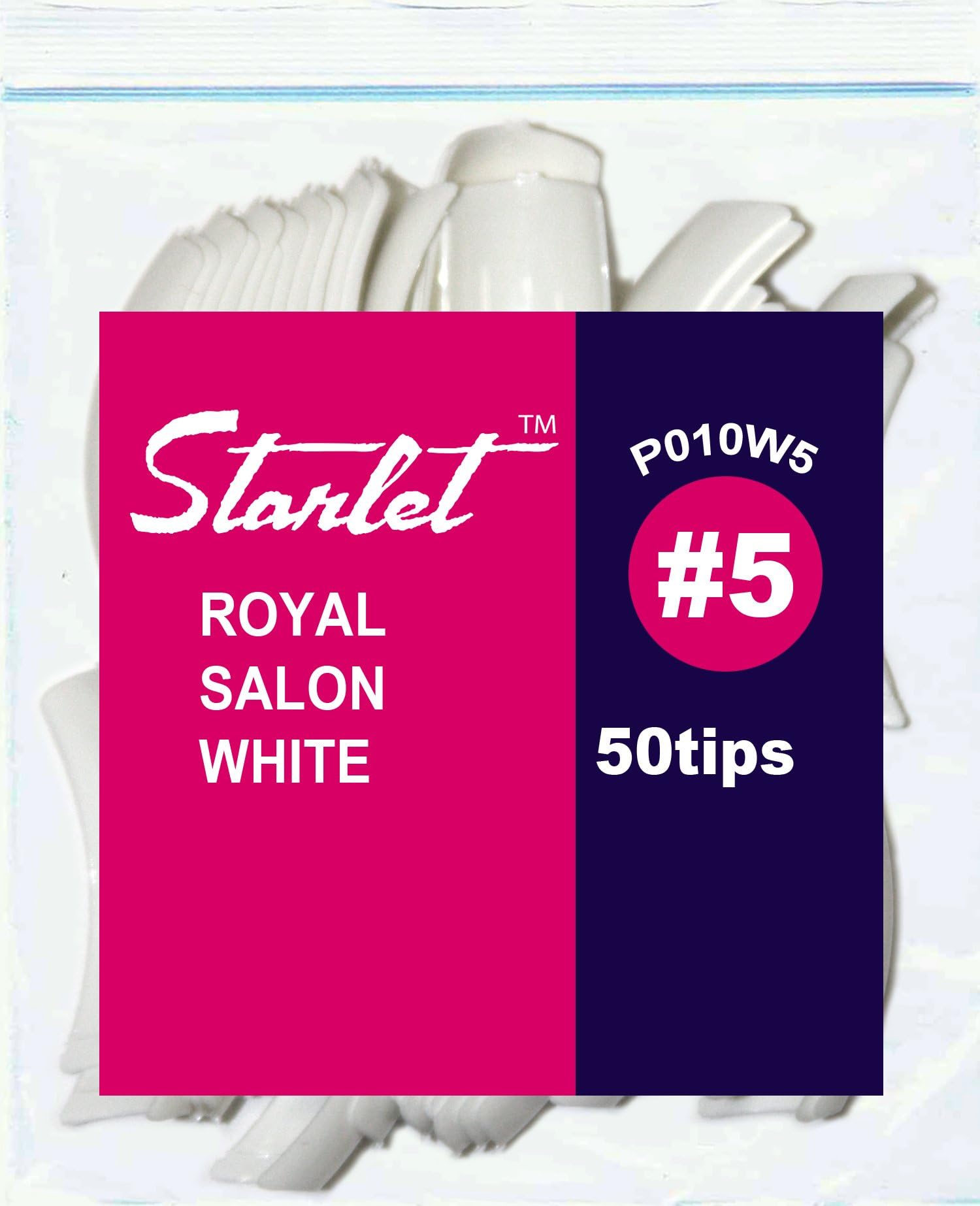 Starlet Royal Salon White #5 Nail Tips 50-Count