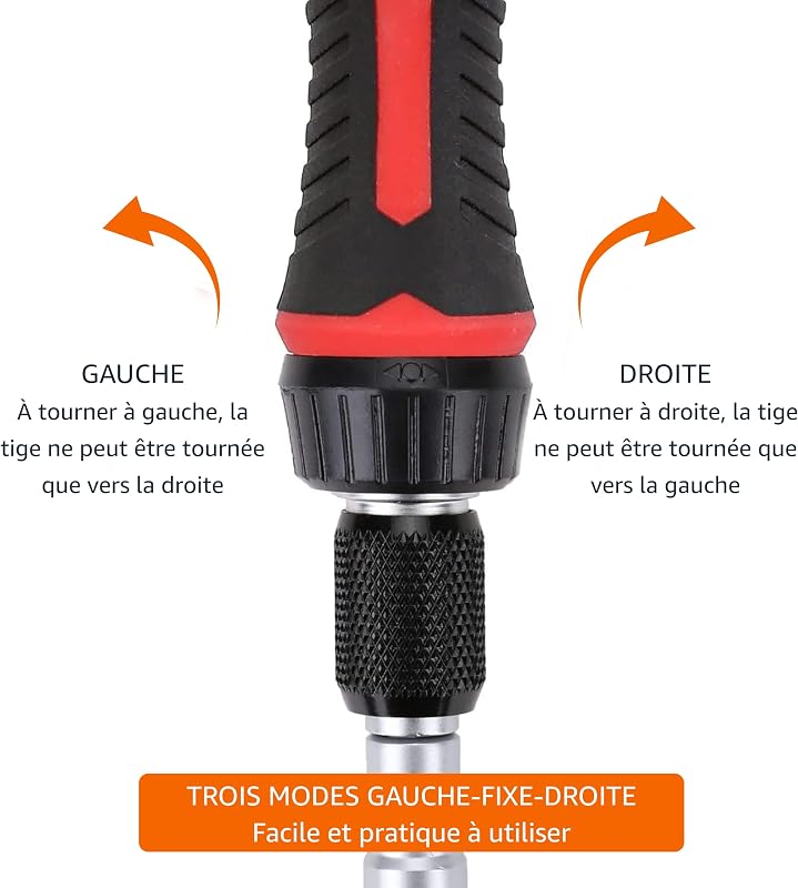 Ensemble clés magnétiques à cliquet et tournevis de précision pour l'électronique, 73 unité, lot de 1, Argent, Noir, Rouge