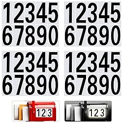 Zonon 40 Pcs Number Decals Reflective Mailbox