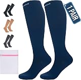 360 RELIEF 1 Pair Compression Socks 15-20 mmHg L/XL Blue with Laundry Bag