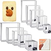 10PCS Rectangle Cookie Cutter Square Cookie Mold Stainless Steel Rectangle Biscuit Molds Square Pastry Molds Fondant Cake Cookie Cutter Set 1 Inch Depth