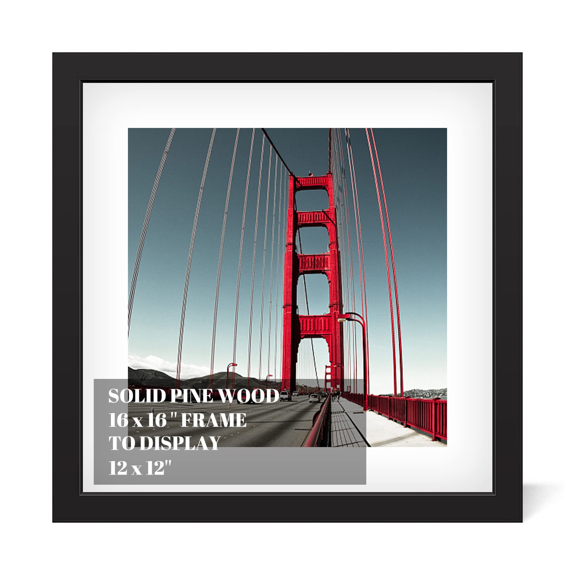 Photo 1 of 16x16 Picture Frame Diamond Painting Frames Poster Frames Made of Solid Wood,Display Pictures 12x12 with Mat or 16x16 without Mat for Photos, Paintings,Walls Decoration,Anniversary,Wedding,Christmas