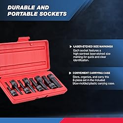 Neiko 01136B 1/2-Inch Drive Allen Hex Impact Socket