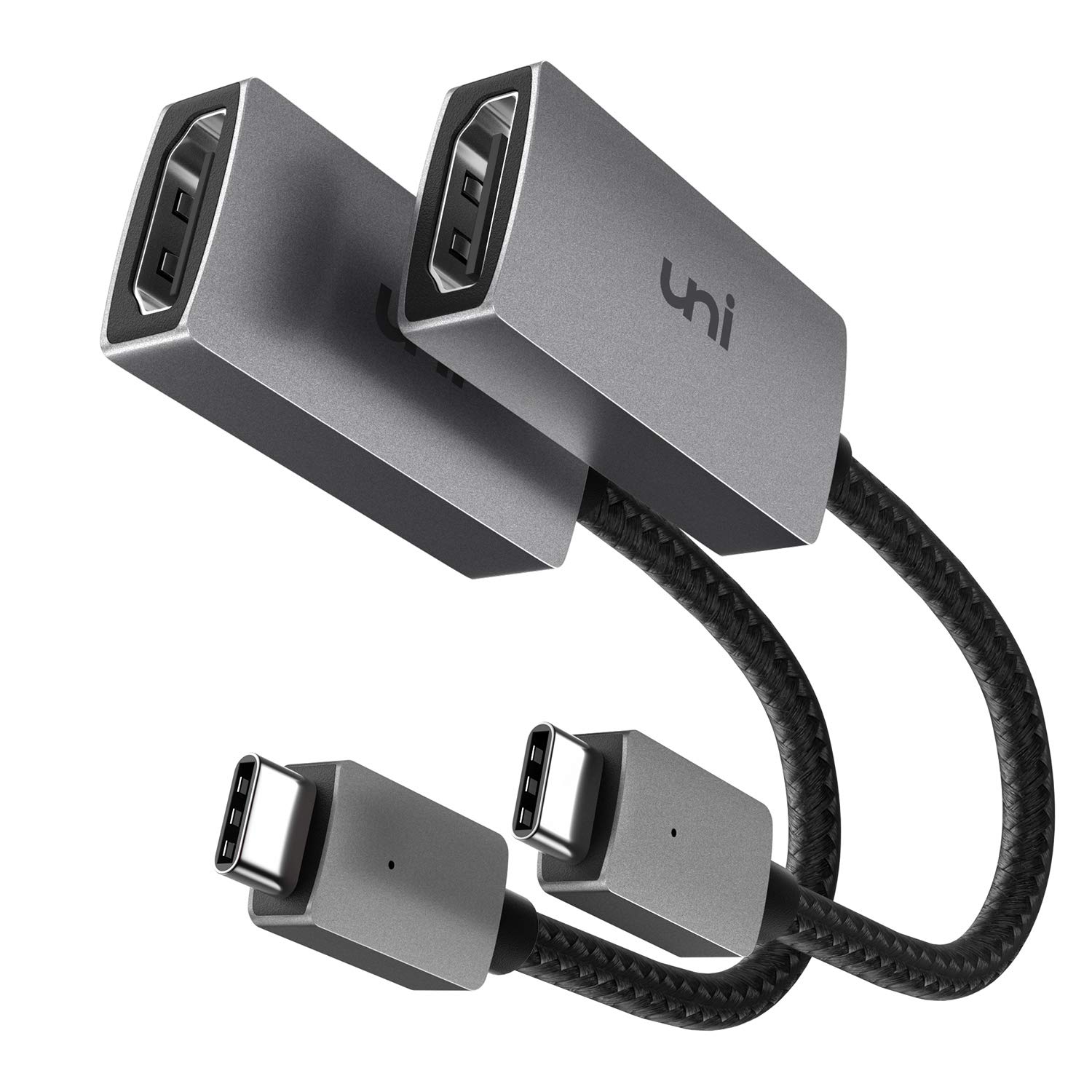 uni USB-C to HDMI Adapter 4K (2-Pack), Aluminum USB