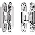 MLHpeak Invisible Hinges 180 Degree Swing Hinge 7 inch (Silver)