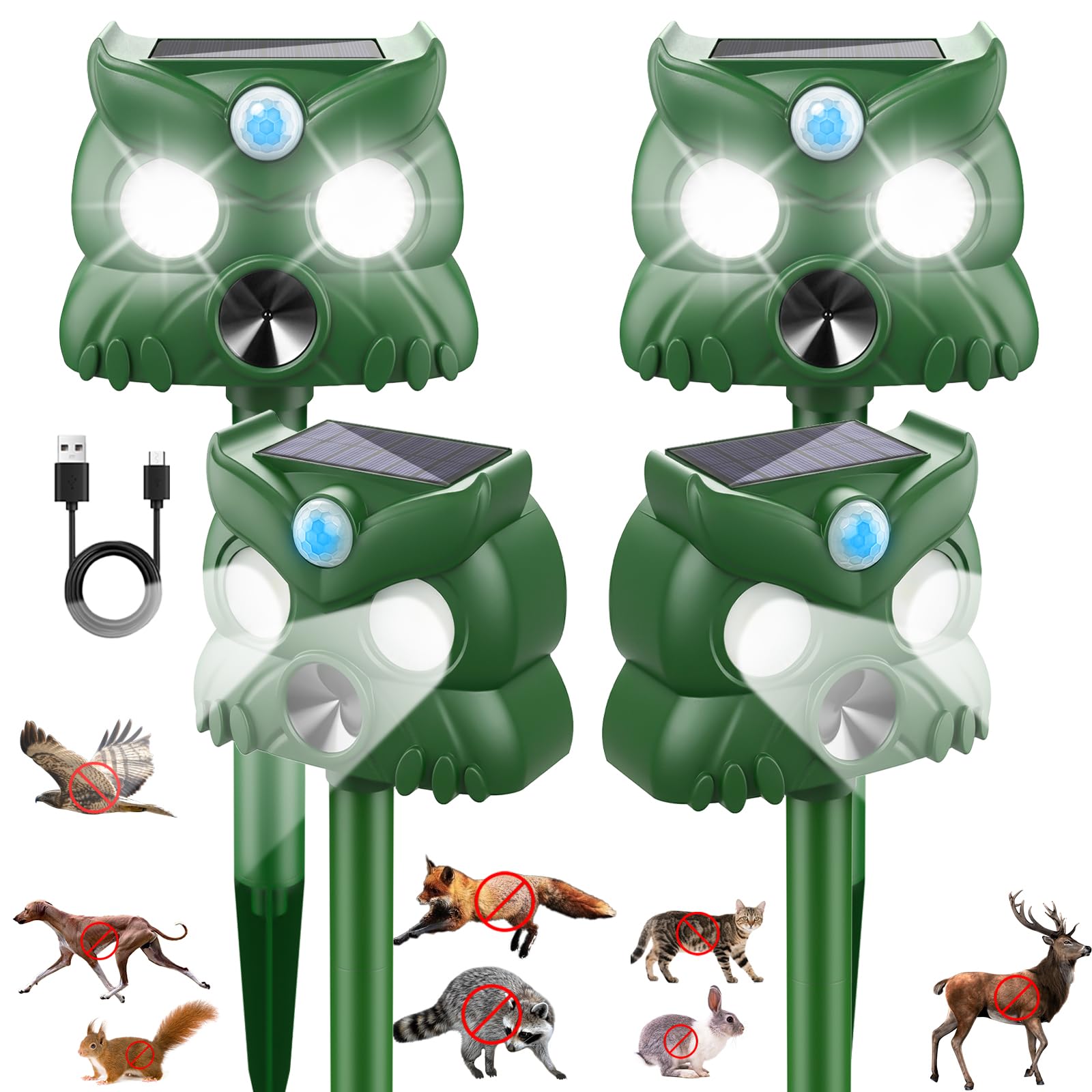 2026 new sonic fortress pro deer repellent motion activated cat deterrent outdoor solar ultrasonic a