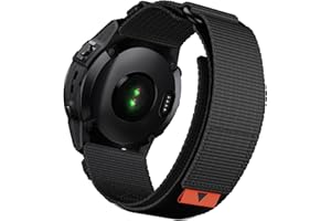 Abanen Tactical Nylon Watch Bands for Fenix 7X / Fenix 6X / Fenix 5X / Enduro 2, Quick Fit 26mm Adjustable Rugged Weave Ballistic Nylon Webbing Wrist Strap for Garmin Tactix 7 Pro,Instinct 2X