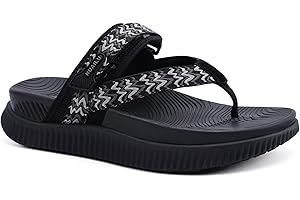 KuaiLu Womens Orthopedic Flip Flops With Arch Support Adjustable Thick Athletic Cushion Recovery Walking Sandals For Woman Ladies Fashion Comfortable Flip-Flop Slides, Water Resistant & Lightweight