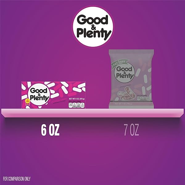 GOOD & PLENTY LICORICE FAT FREE, CANDY BOXES, 6 OZ (12 COUNT)
