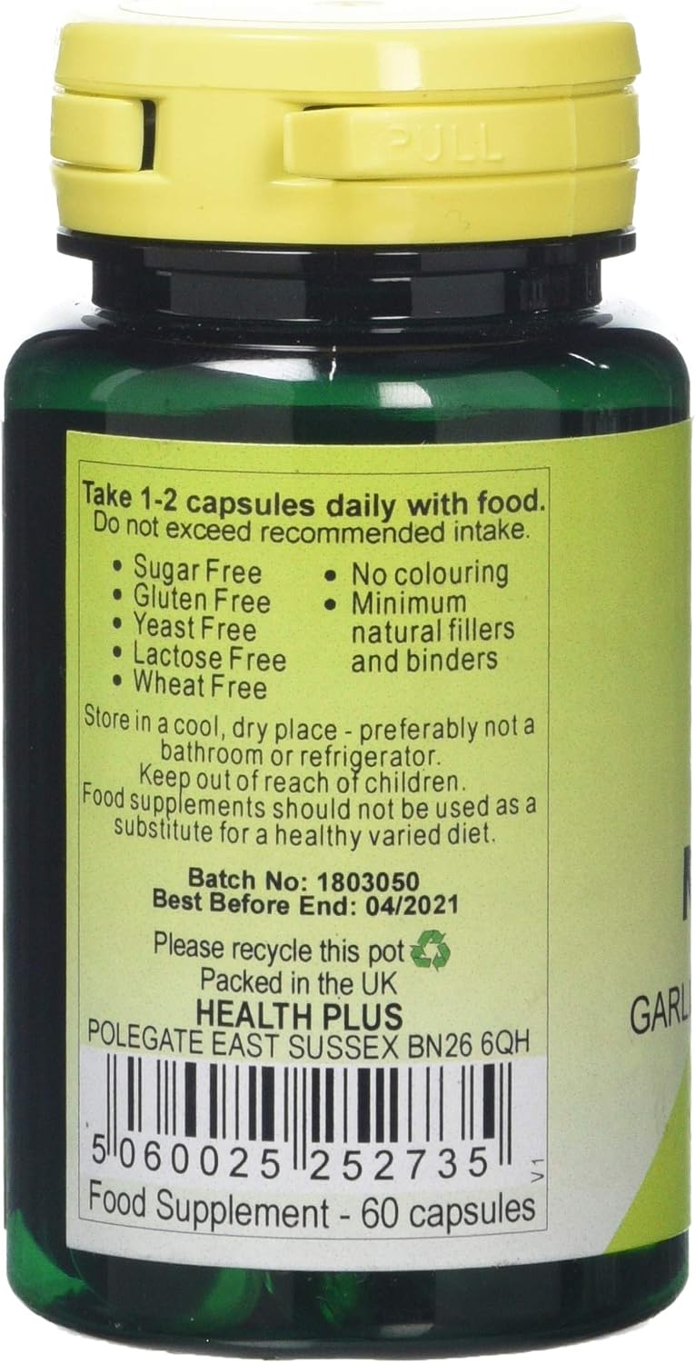 Health Plus Garlic Macerate 530mg Digestive Health Plant Supplement - 60 Capsules, Natural, 60 count (Pack of 1) - Image 3