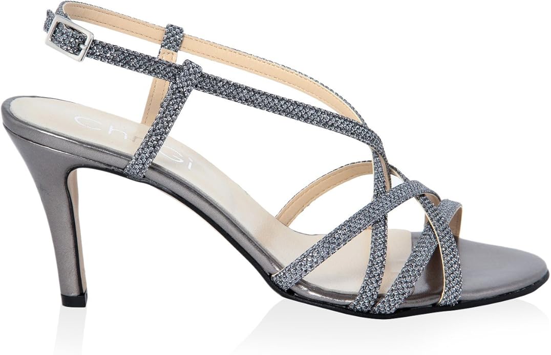 Amazon.com | chrigÃ¬ Heel Sandals black Size: 4 UK | Heeled Sandals