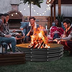 YSEJOMP 60 Inch Round Galvanized Fire Pit Ring/Fire