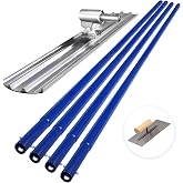 Bull Float Aluminum Magnesium Alloy Concrete Float 48"x8" Round End Board Kit trowel Tool Cement Tools Float Bracket Concrete Finishing Tools With 57" Handle x4 VOYAR