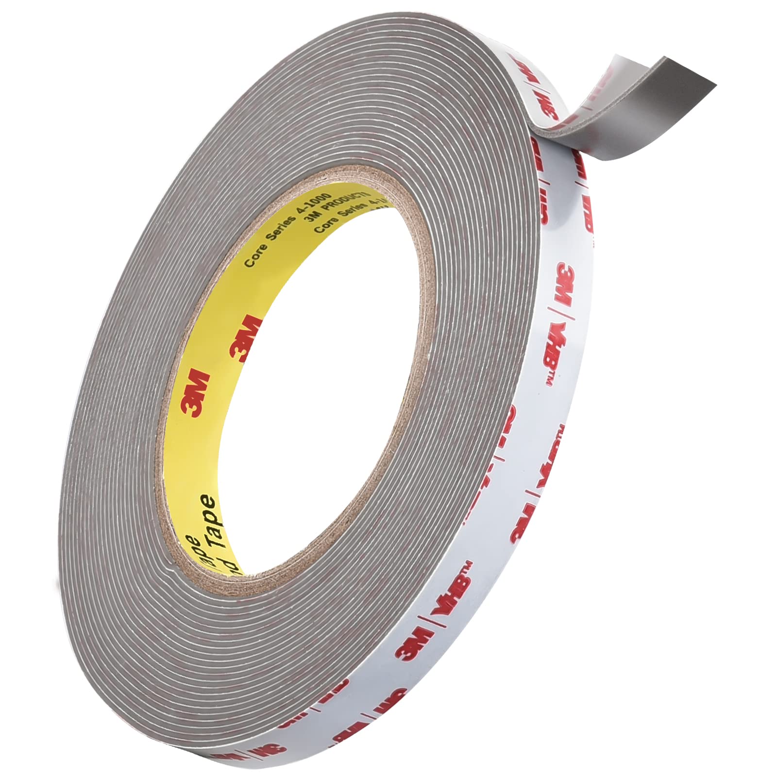 3M Grey Heavy Duty Double Sided Tape, 3M VHB Tape 32FT Length，1.1mm Thickness, 0.4inch Width, Waterproof Mounting Tape for Car, Home, Office Decor