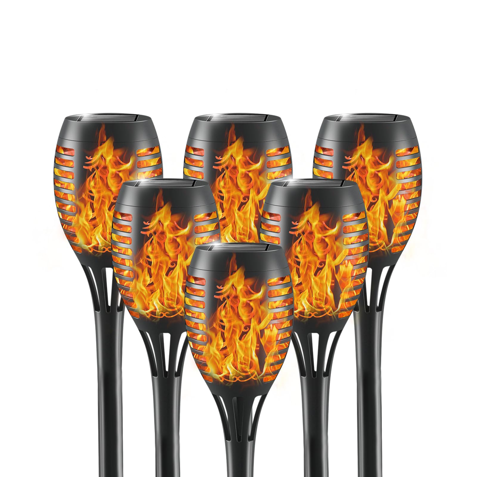 Photo 1 of Quiltered Solar Lights Outdoor, Solar Torch Lights with Flickering Flame, 6Packs 12LED TorchLights Solar Lights Outdoor, IP65 Waterproof Solar Torch Light Auto On/Off for Garden,Patio, Yard, Pathway