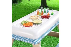 DBLOSP Inflatable Serving Bars Ice Buffet Salad Serving Trays Food Drink Holder Cooler Containers Indoor Outdoor BBQ Picnic Pool Party Supplies Cooler Drain Plug，Ice Tray Food Drink Containers for Summer Par