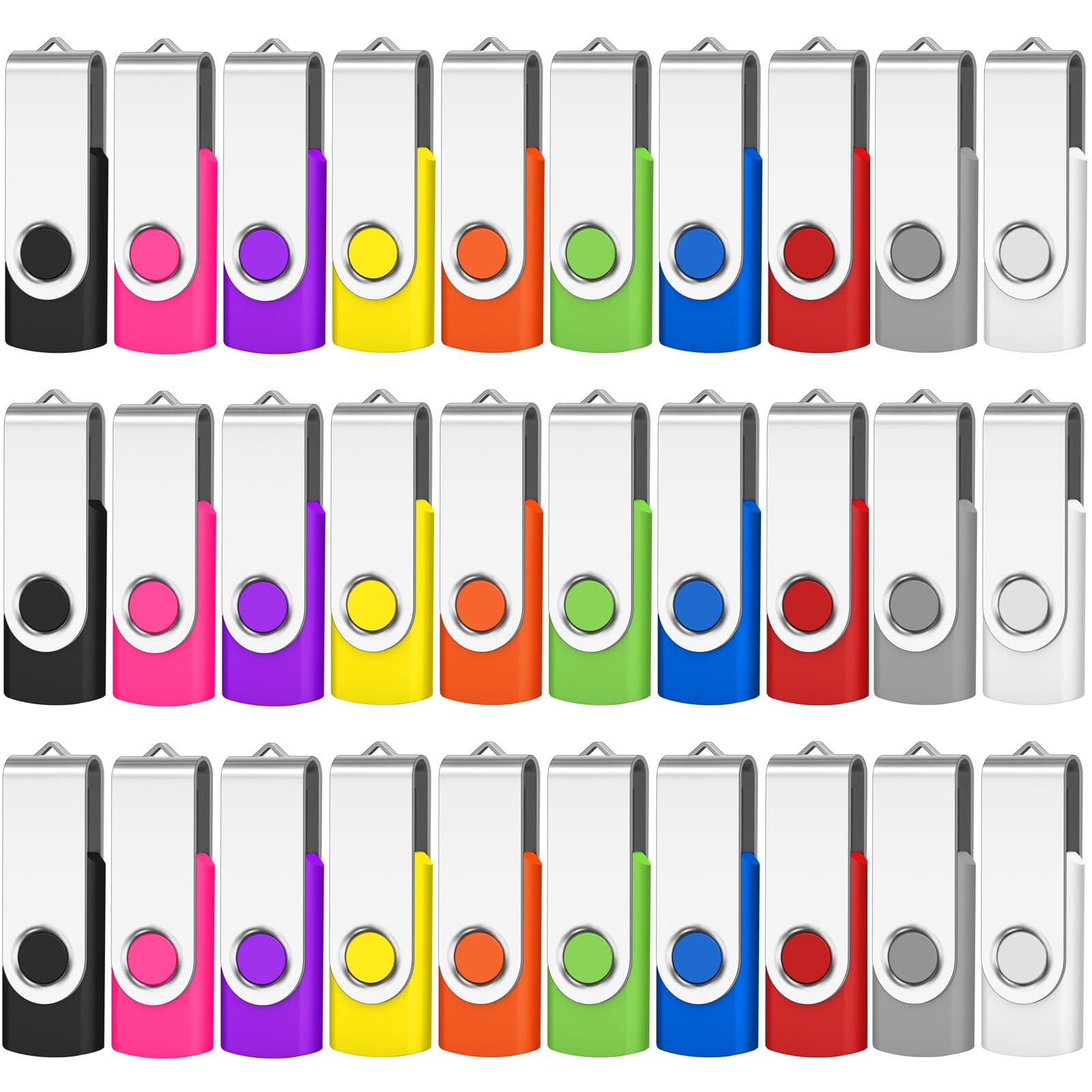 AreTop Bulk USB Flash Drives 4GB 50 Pack, USB 2.0 Pendrive Bulk USB Drive Memory Stick Flash Drive Pack Thumb Drives (50 PCS 4GB, 10 Mix-Colors) — image 1
