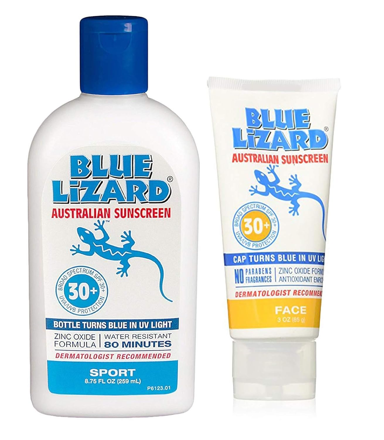 Blue Lizard Australian Sunscreenspf 30+ Sport, 8.75 Ounce Bundled with Blue Lizard Australian Sunscreen, Daily Face Moisturizer, Fragrance-Free, 30 SPF - 3 oz.