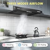 COMFEE' 60 cm Visor Cooker Hood Black KWH-SLIF17B-60 200m3/h 3 Speeds view 2