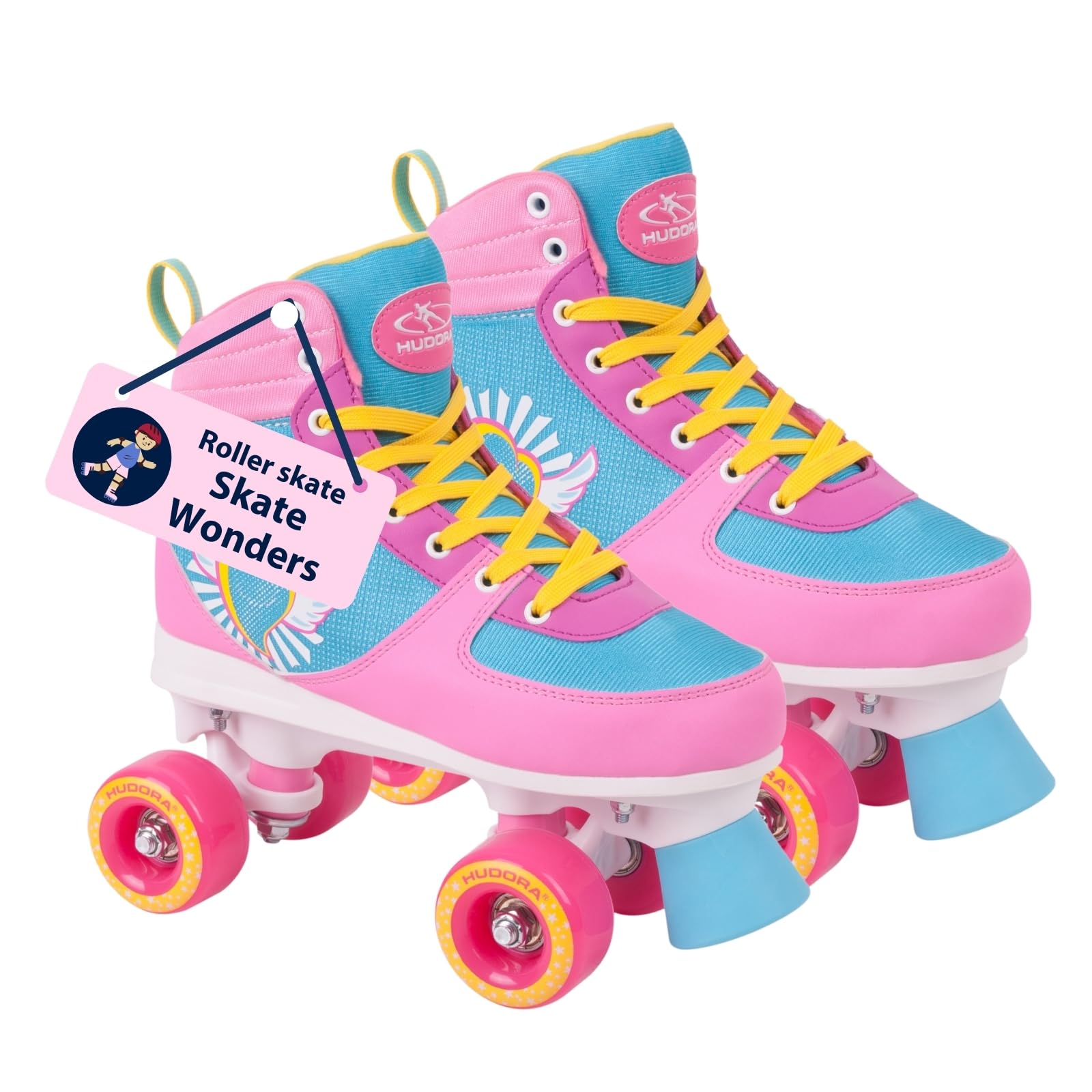 HUDORA Roller Skates Wonders in various sizes - comfortable children's roller skates in cool design - stylish rollers for kids & teenagers - roller shoes made synthetic leather