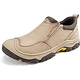 UPIShi Men's Slip On Waterproof Work Loafers Leather Hiking Outdoor Walking Casual Shoes