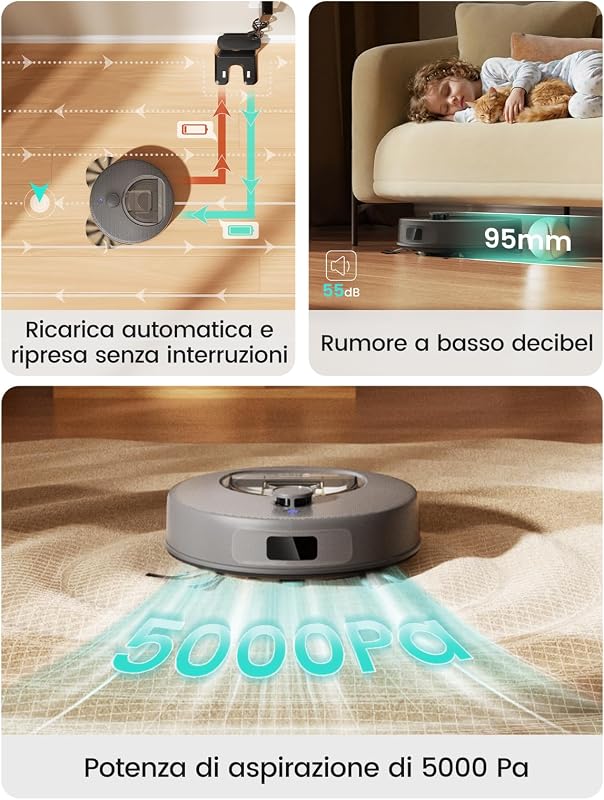M330 Plus Robot Aspirapolvere Lavapavimenti Anti-Groviglio