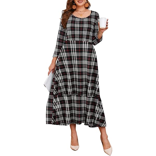 Plus Women's 3/4 Sleeve Empire Waist Baby Doll Dress Made in USA (X-Large,  Burgundy) at Amazon Women's Clothing store