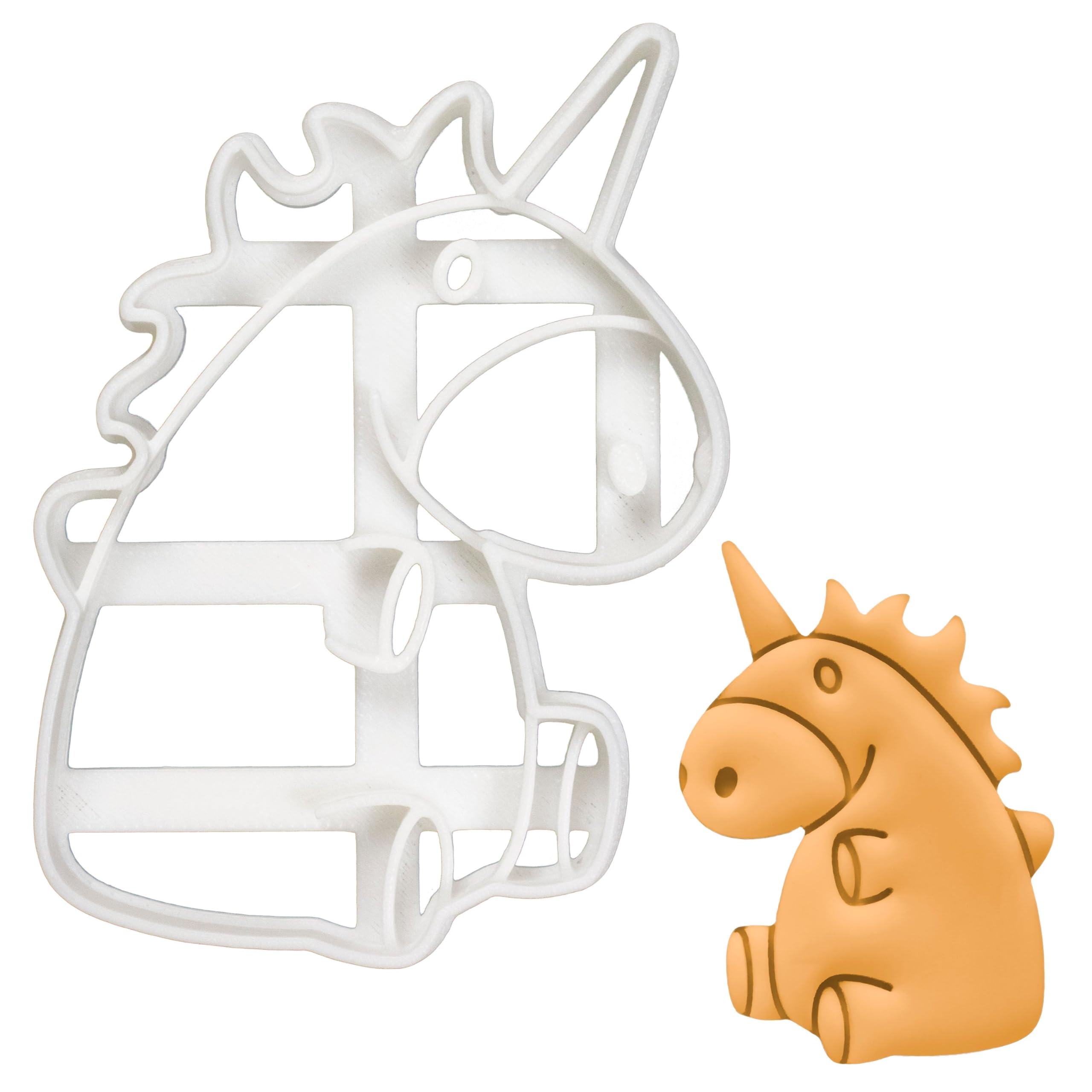 BAKERLOGY Cute Unicorn Cookie Cutter - Detailed Biscuit Cutter Design for Baking and Crafts, Ideal on Fondant, Dough, Clay