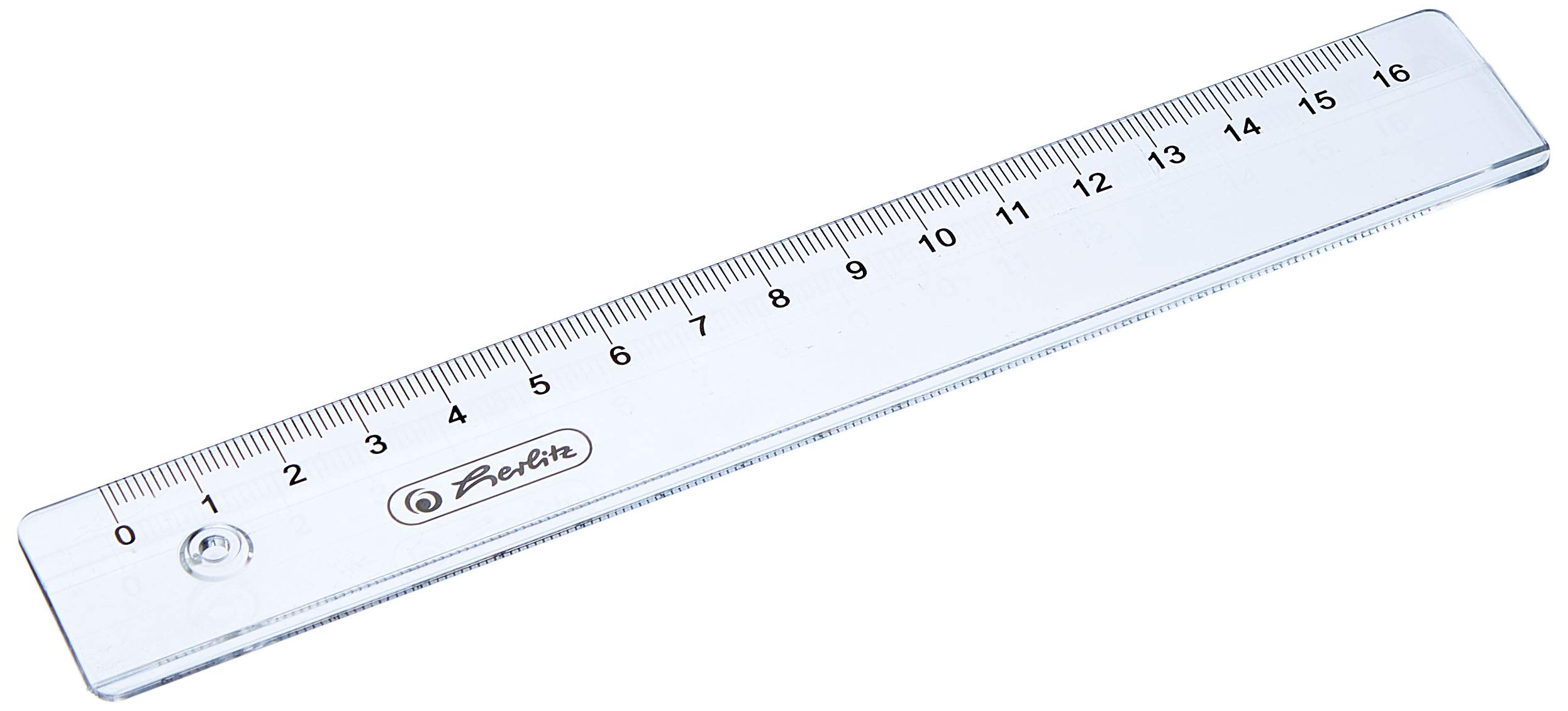 Herlitz 8700601 16 cm Transparent Plastic Ruler