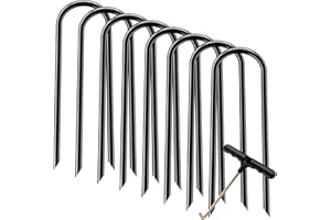 Trampolines Wind Stakes Heavy Duty U Type Sharp Ends Safety Ground Anchor Galvanized Steel for Soccer Goals, Camping Tents an