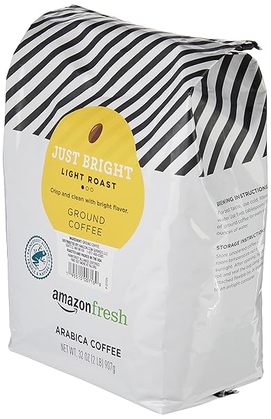 AMAZON FRESH, JUST BRIGHT GROUND COFFEE, LIGHT ROAST, 32 OZ