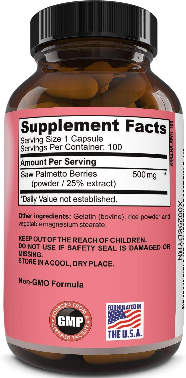 Saw Palmetto Capsules for Hair Loss - Saw Palmetto for Women and Men Hair Vitamins for Faster Hair Growth and Healthy Hair Supplement - Saw Palmetto Prostate Supplement for Prostate Health: Health & Personal Care