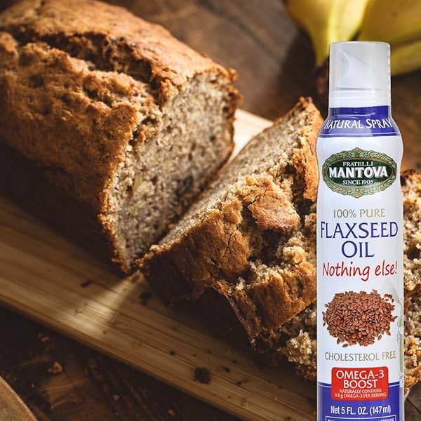 MANTOVA FLAXSEED OIL, 100% PURE COOKING SPRAY WITH OMEGA-6, PERFECT FOR KETO SNACKS, BAKING, OR SEASONING FOR COOKING, OUR OIL DISPENSER BOTTLE LETS YOU SPRAY, DRIP, OR STREAM WITH NO WASTE, 5 OZ