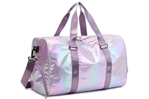 Yaopeing Gym Bag with Shoes Compartment,Sports Duffle Bag for Girls,Waterproof Travel Gym Tote Bags for Women,Purple