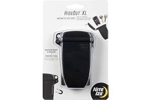 Nite Ize Hideout Magnetic Key Box - Waterproof Key Hider - Magnetic Key Holder & Box - Waterproof Key Storage for Spare Keys - Black, Extra Large