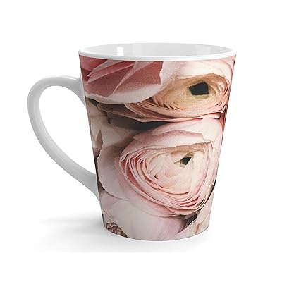 Floral Mug Pink bouquet Coffee and Tea Art Mug- 12 ounce Latte Mug-Valentines coffee mug for women-Custom friends cup -Farmhouse Style Cup-Shabby Chic for Mom