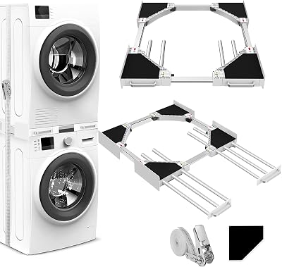 NIUXX Universal Stacking Kit for Washer Dryer 56-69 cm Adjustable Shelf