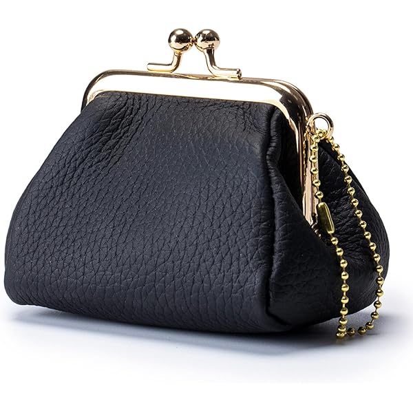 Amazon.com: Dual Clasp Leather Coin Purse, Geunine Leather